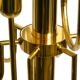 Three staged 18 arm Mid Century brass chandelier with a long brass rod