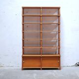 Vintage wooden bookshelf library