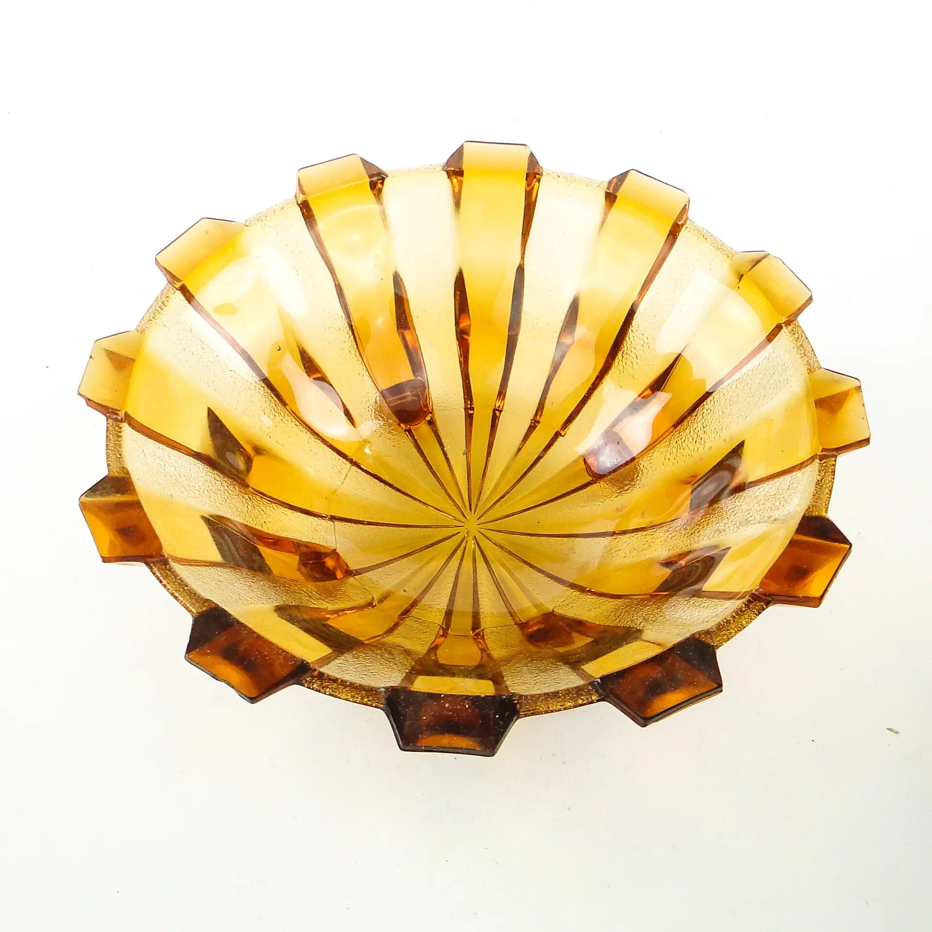 Bol à fruits Art Déco, en verre, Val Saint Lambert, Belgique, années 1950