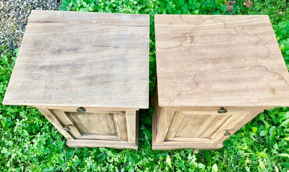 Bedside tables made of natural wood