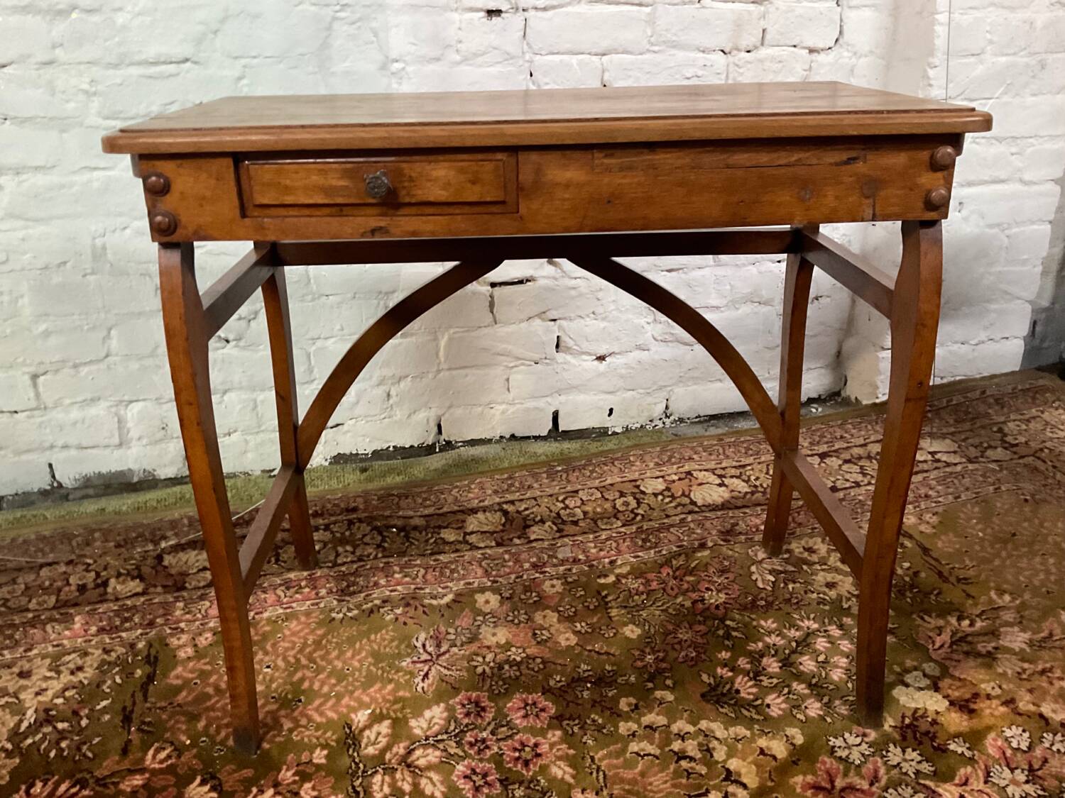 Old small solid wood desk