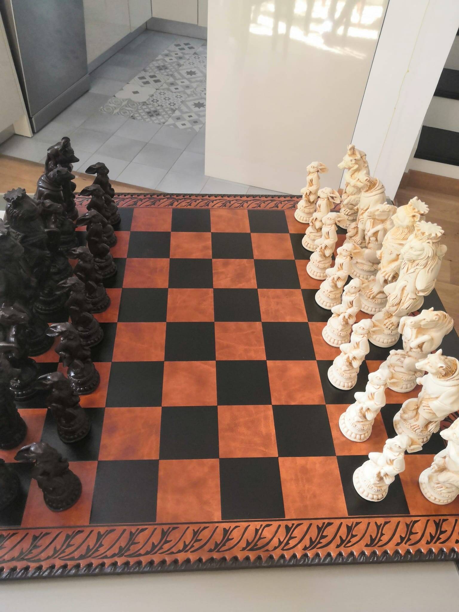 Reynard the Fox Leather Chessboard
