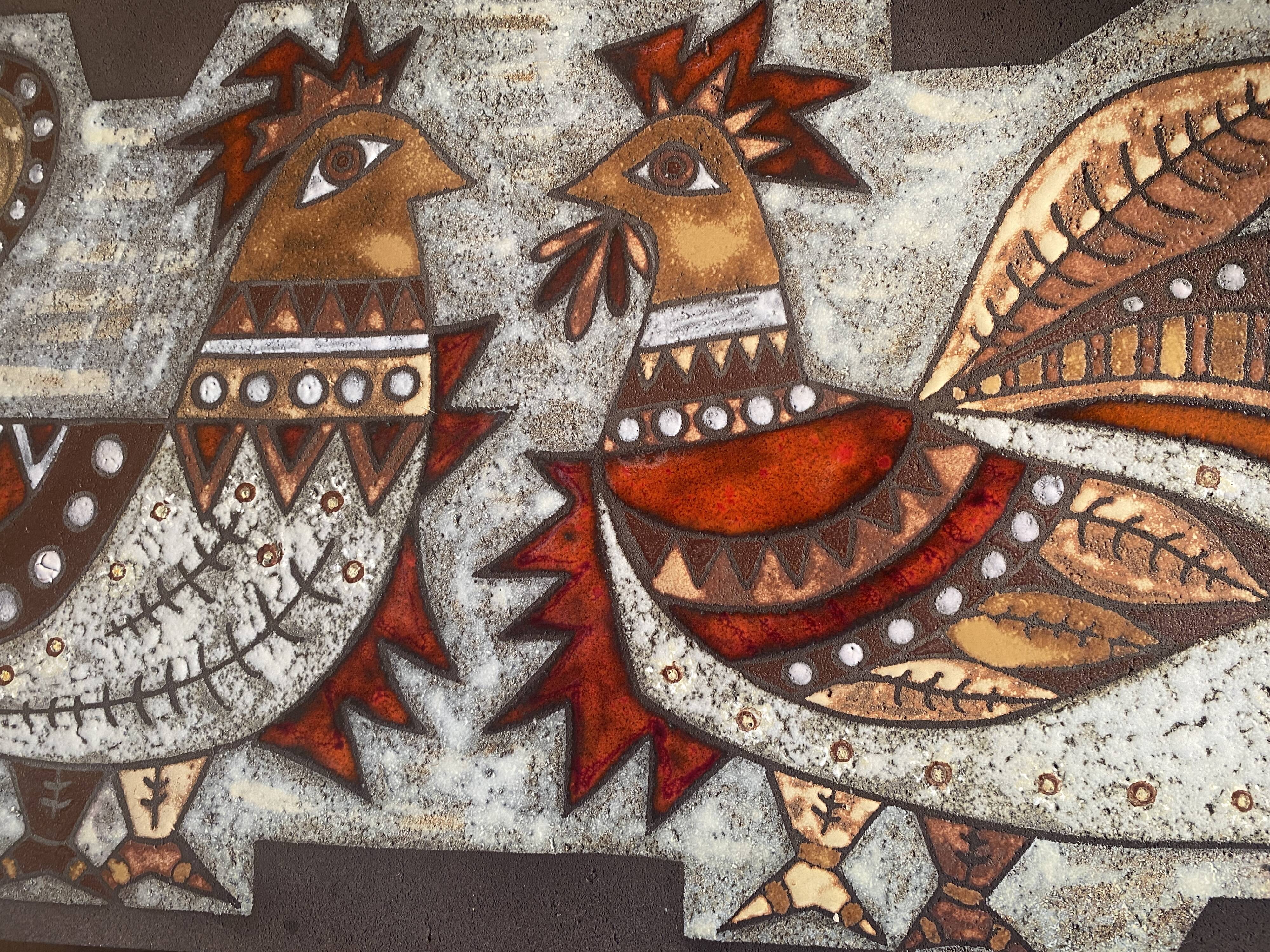 Plaque décorative de Max et Dominique picard, Vallauris - 1960