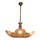 Reijmyre brass pendant with clam-shaped glass, Sweden, 1980s/90s Art Deco style.