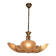 Reijmyre brass pendant with clam-shaped glass, Sweden, 1980s/90s Art Deco style.