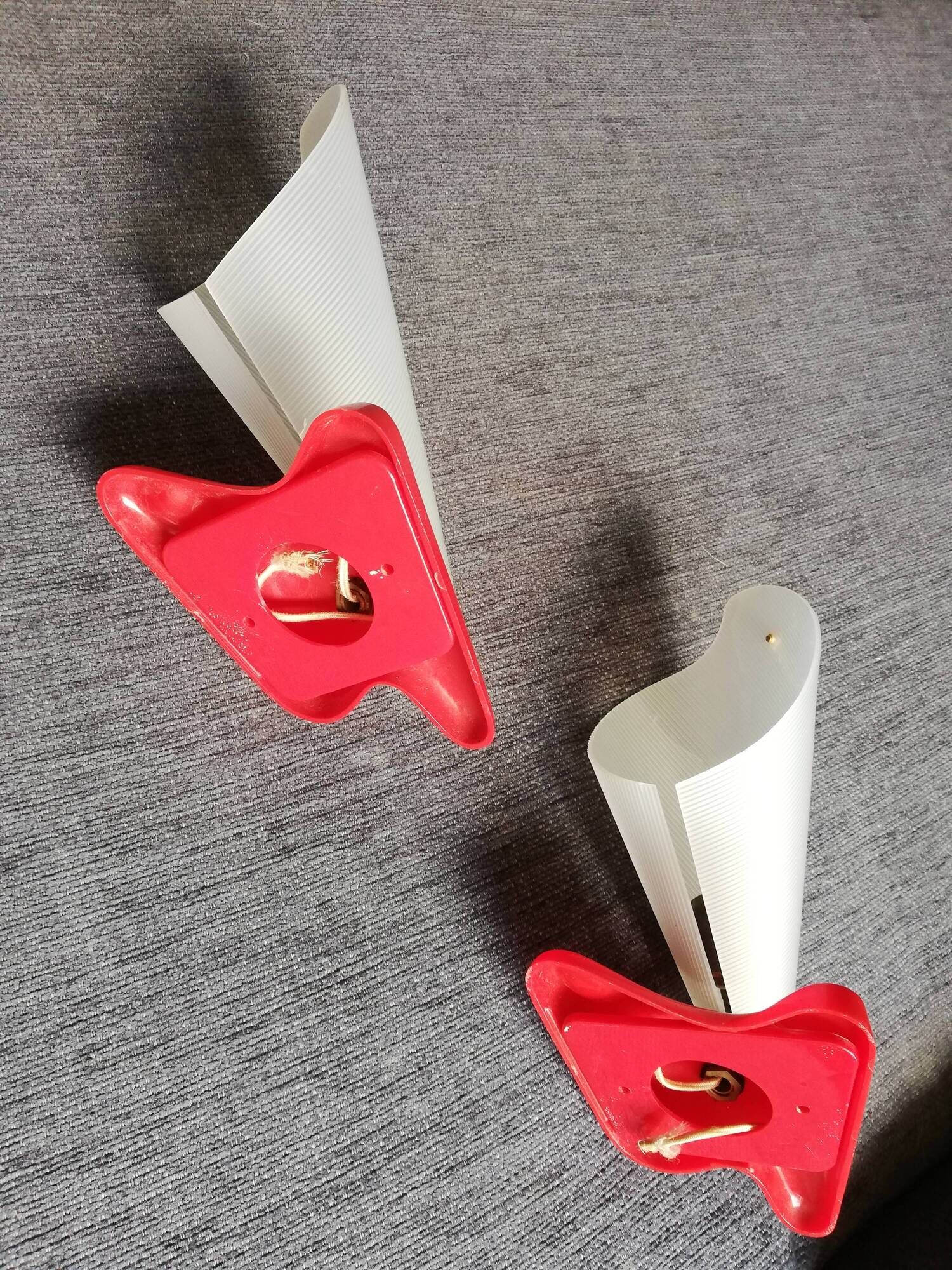 Lot 2 vintage rockabilly tapered wall lamps