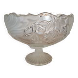 Flat crystal sandblast-cut compotier