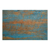 Wooden showcase with blue patina