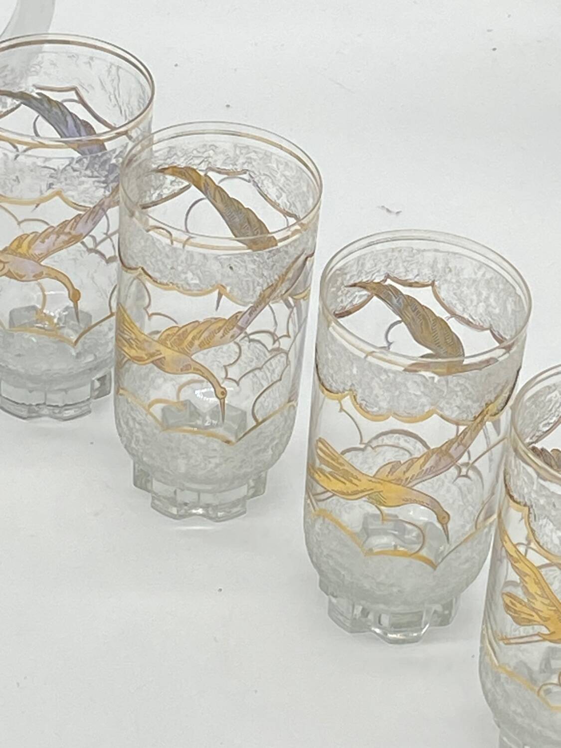Old orangeade service, golden heron decor, D'Argyl,