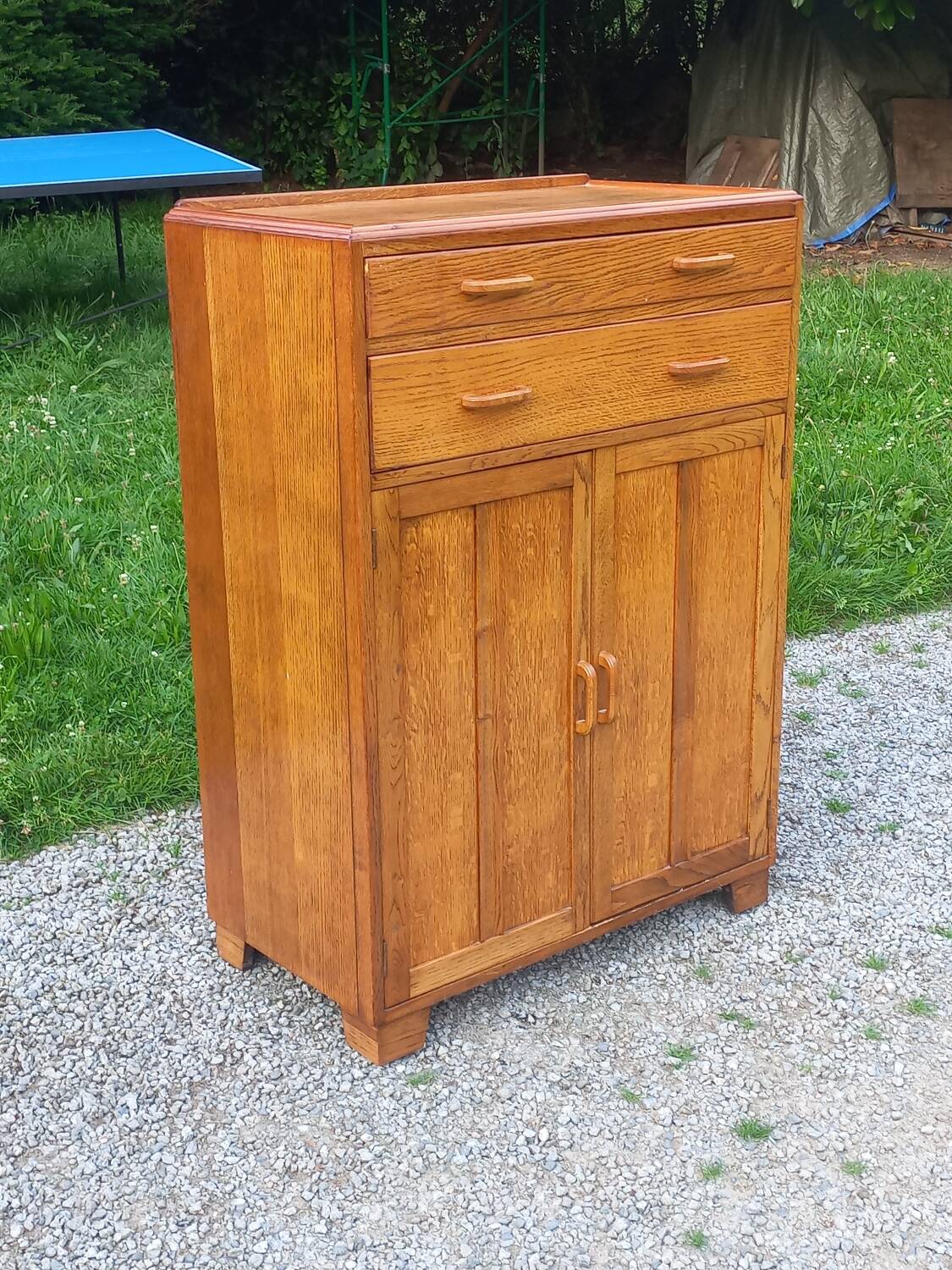 Parisian sideboard 2 doors 2 drawers at support height in oak