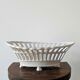 Lattice basket, white ceramic