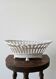 Openwork basket, white ceramic