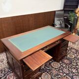 Classic English Desk with Green Leather