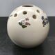 Ancien vase pique fleurs céramique peinte décor fleurs vintage