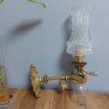 Swan and glass globe wall lamp