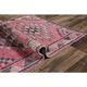 Vintage neutral pink Turkish hand-knotted runner 83x332
