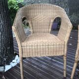Pair of wicker armchairs