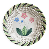 Woven ceramic fruit bowl from the 1950s
