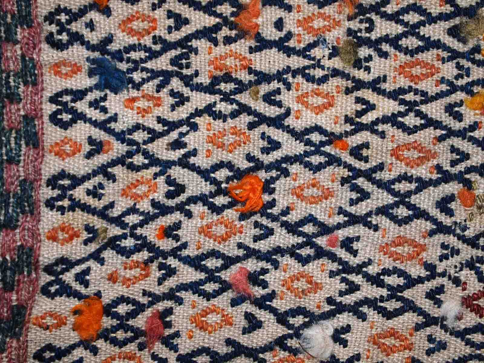 Ancient Persian Sumak handmade carpet 55cm x 100cm 1940s - 1C399