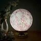 Vintage pink and white glass globe table lamp