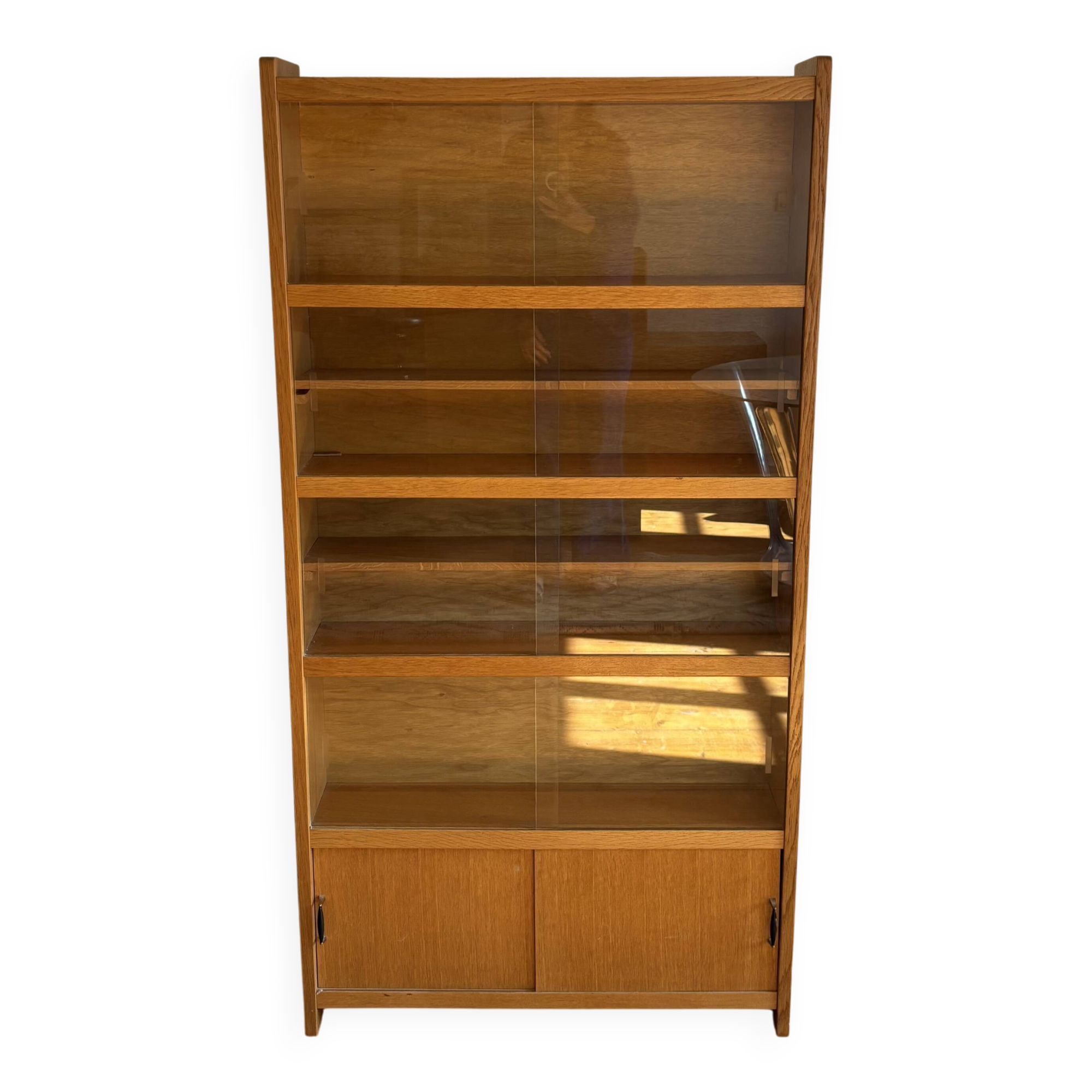 Vintage wooden bookcase from the 1960s