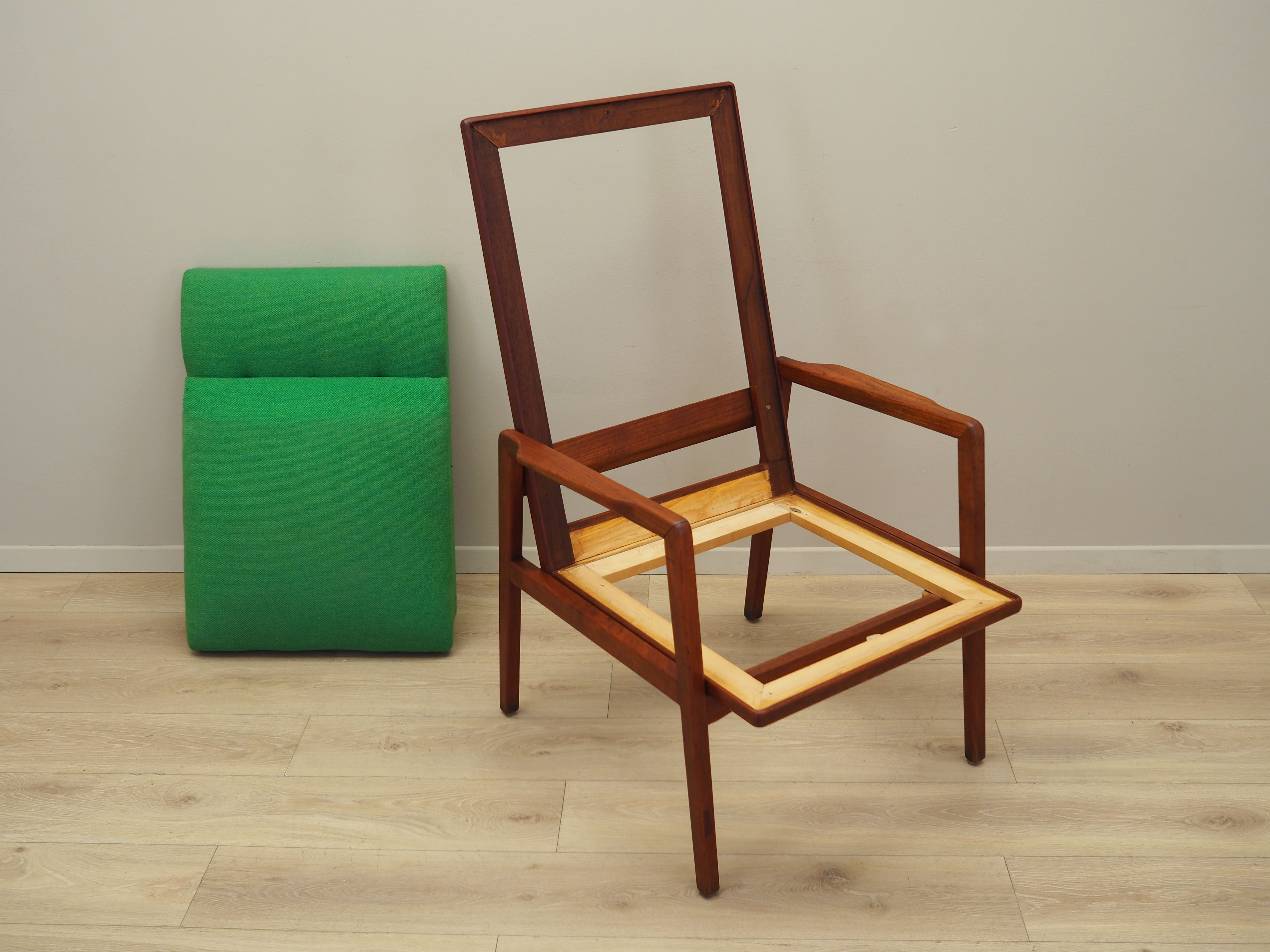 Teak green armchair, Danish design, 1970s, production: Denmark