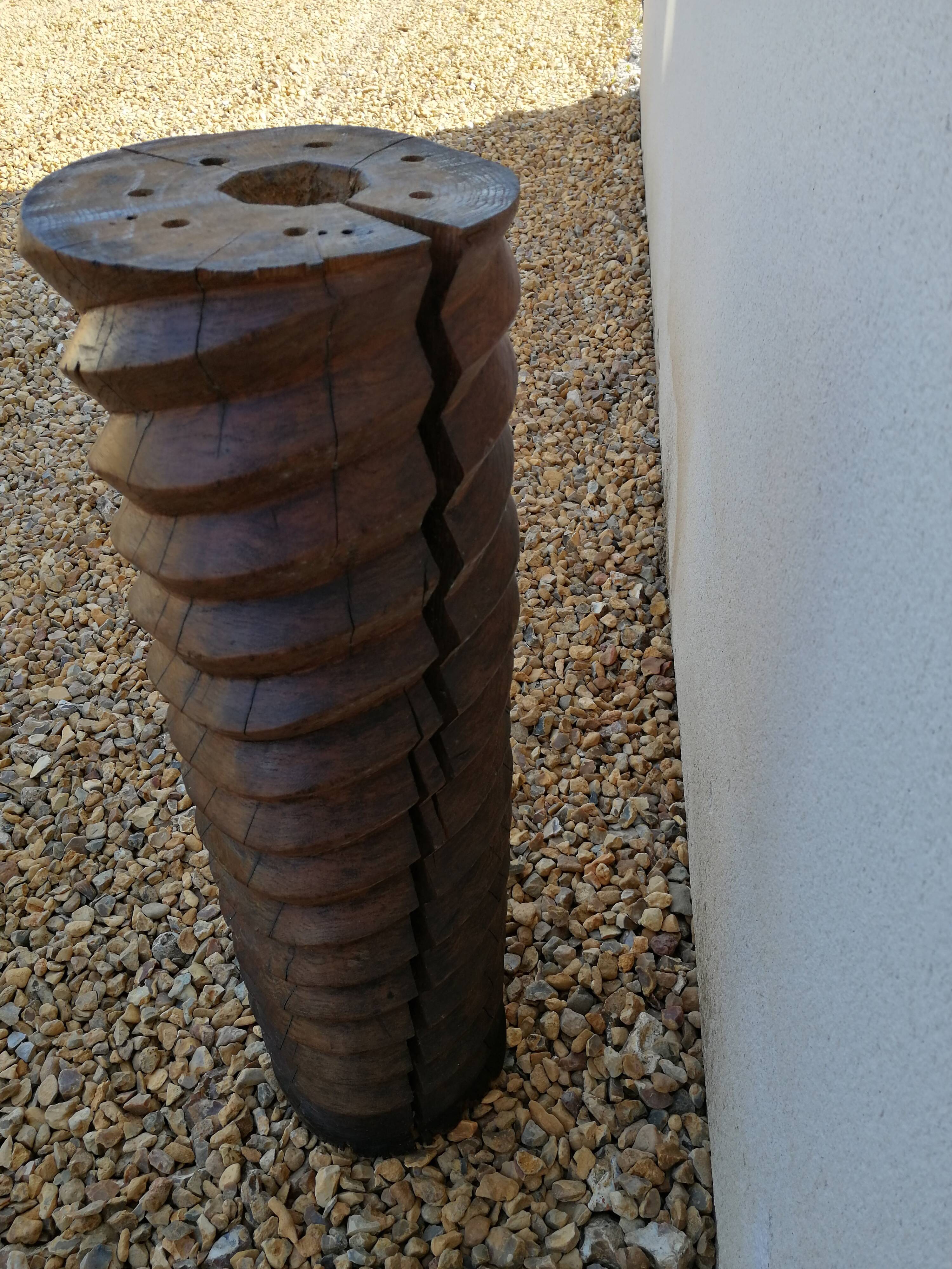 Old wooden harness column