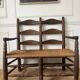 Wood and straw banquette