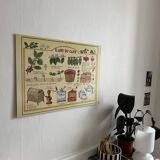 Vintage illustrated cardboard poster