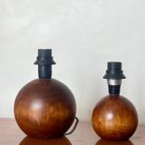 3 wooden ball lamp bases.