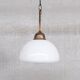 Opaline glass and brass mid-century pendant light