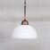 Opaline glass and brass mid-century pendant light