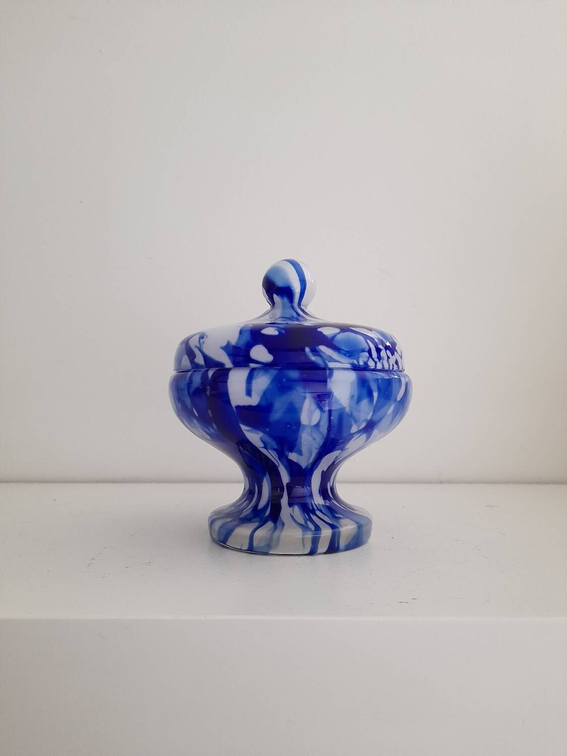 Murano glass opaline candy dish