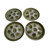 Set of 4 oyster plates Moulin des Loups