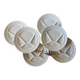 6 white Sarreguemines compartment plates