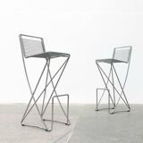 Postmodern German Kreuzschwinger bar stool by Till Behrens for Meyer Stahlmöbel, 1980s.