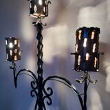 Brutalist wrought iron floor lamp from the 60s