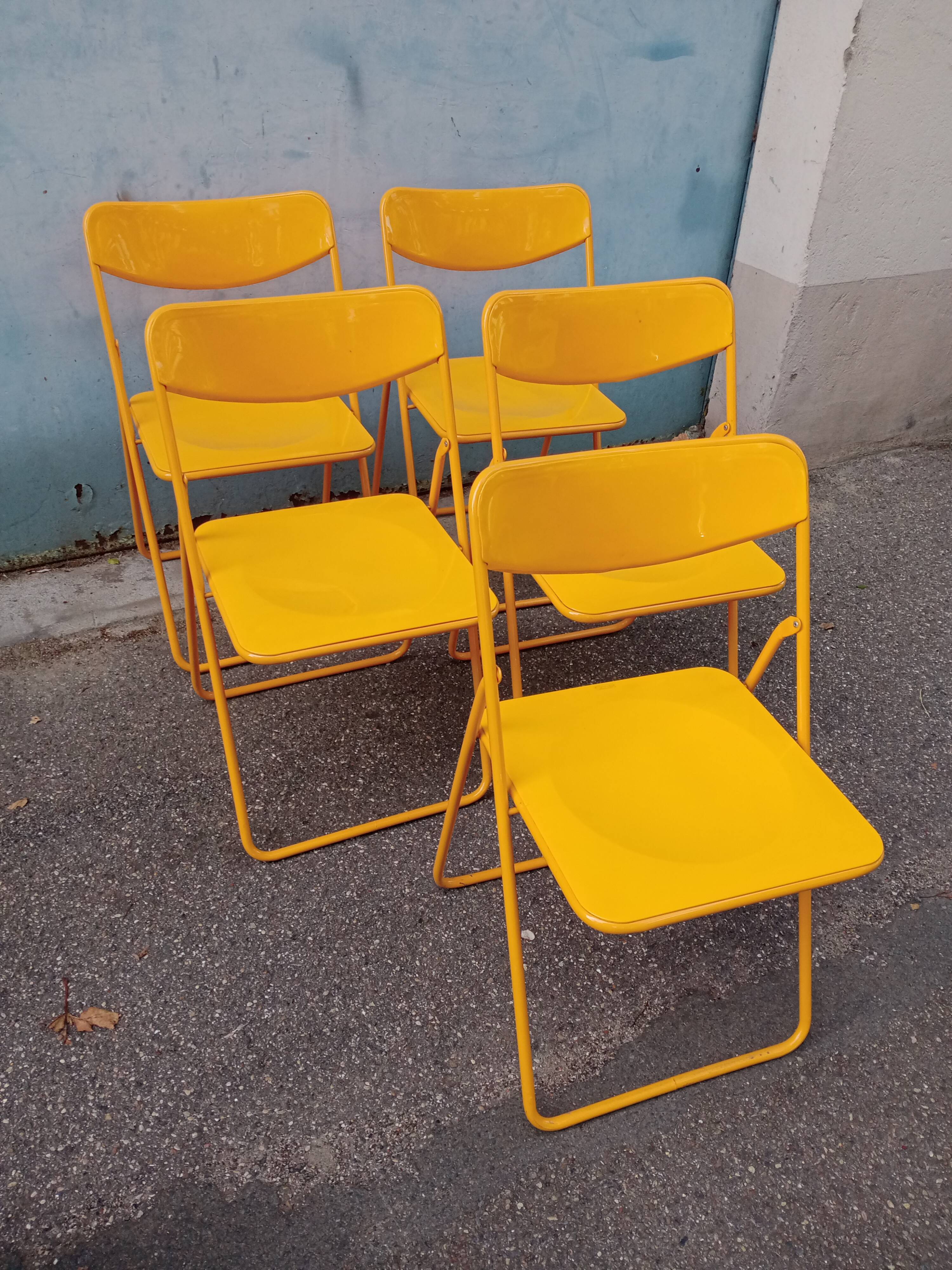 Orange vintage folding chairs