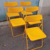 Orange vintage folding chairs