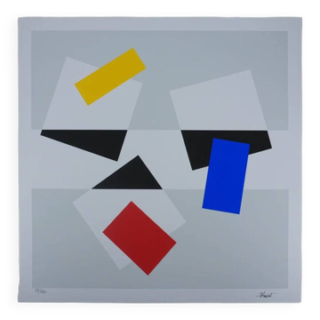 Joel froment: colorful composition, original signed screenprint