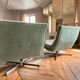 Vintage 1970s Living Room Set – Velvet Sofa & Swivel Armchairs