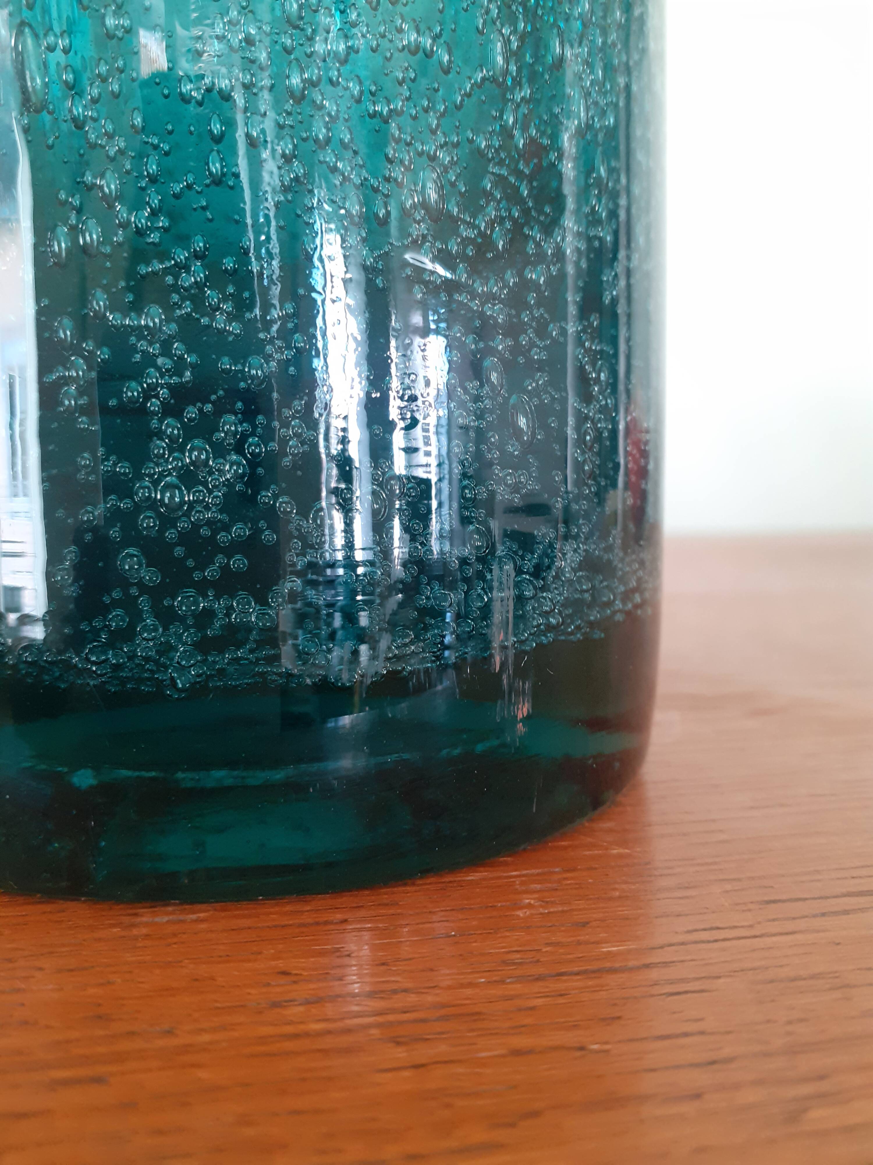 Vase rouleau vintage en verre soufflé de Bendor
