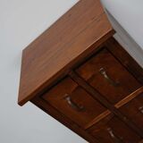 Apothecary or industrial workshop cabinet in pine Netherlands 1930
