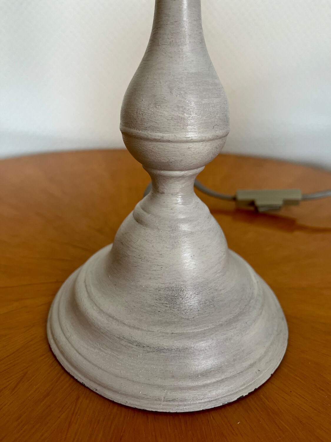 Gray patina pewter candle holder lamp base