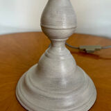 Gray patina pewter candle holder lamp base