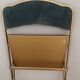 Lot de 4 chaises  pliantes - dossier et assise vert d'eau - structure métal doré -Chaisor