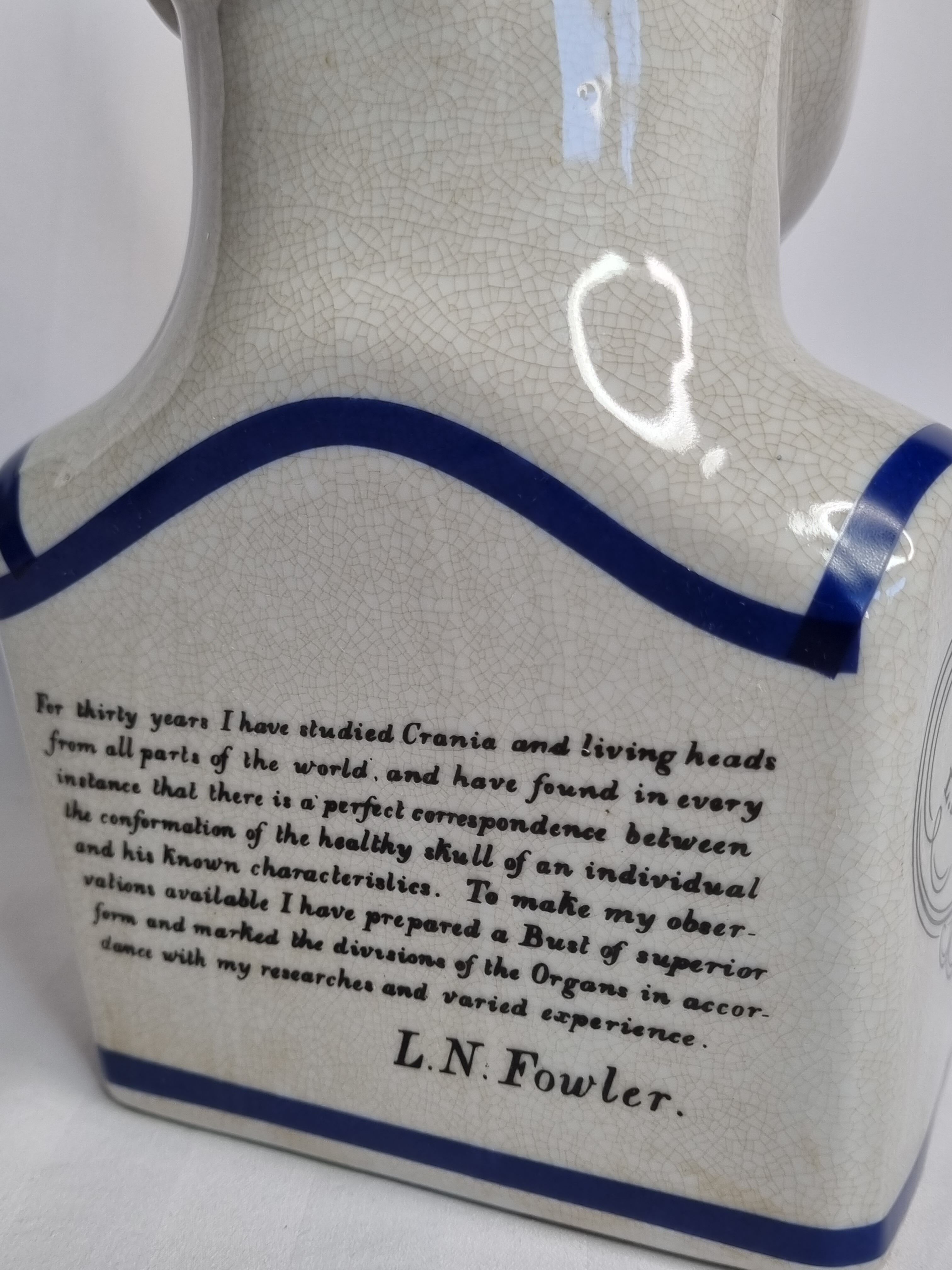 Phrenology bust after d'après L.N. Fowler
