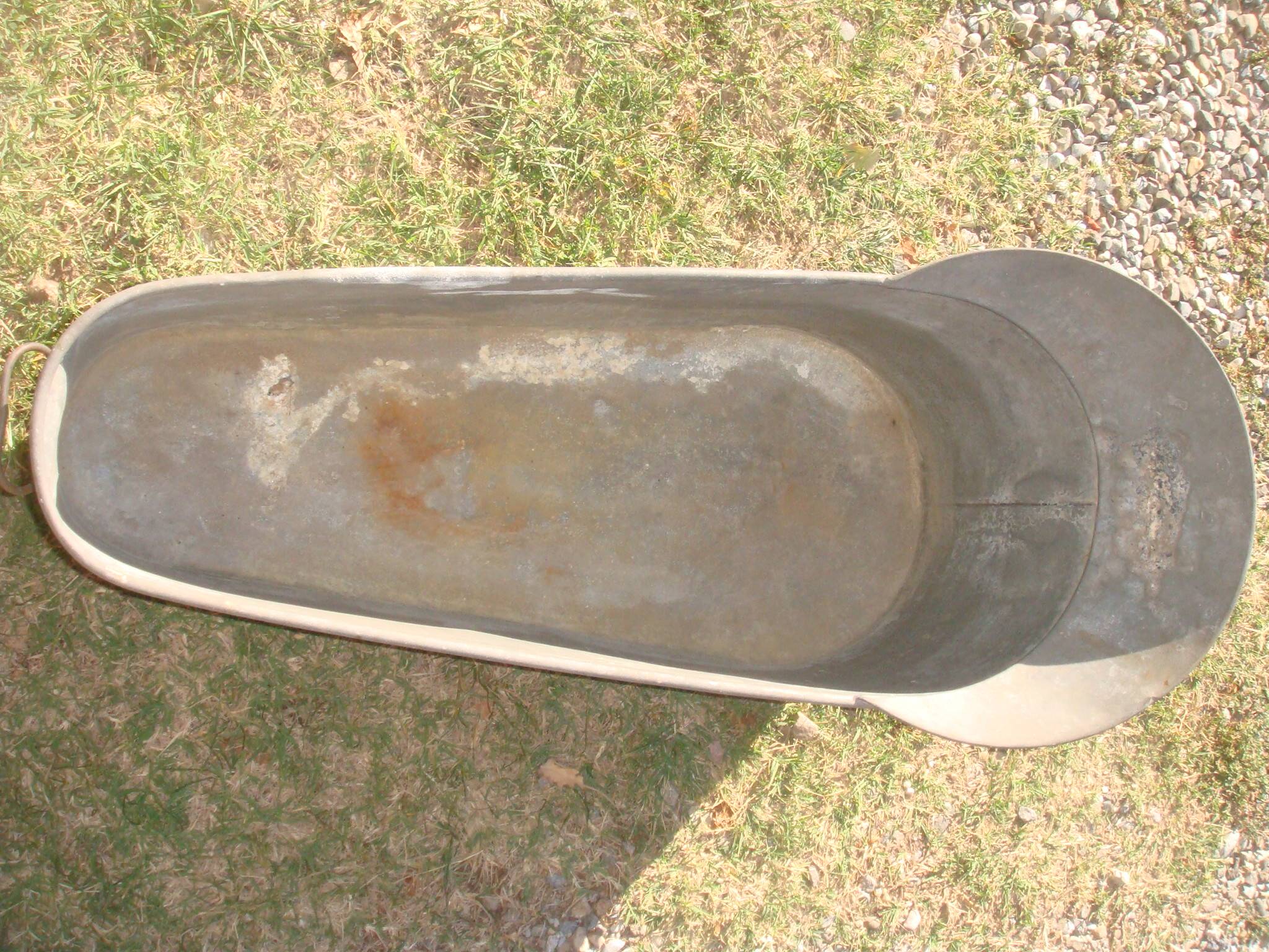 Old zinc child bathtub
