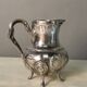 Coffee or tea service monogrammed cr silver metal
