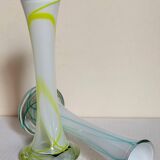 Duo of makora blown glass soliflores (krosno, poland) 1970s